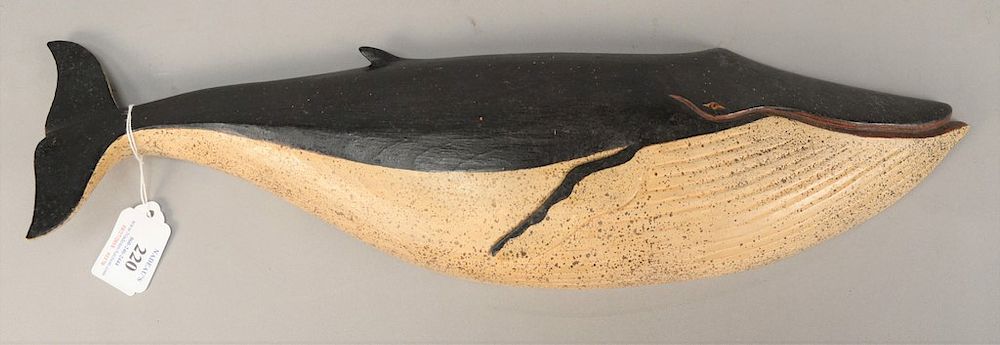 Appraisal: Clark Voorhees carved and painted wood humpback whale stamped on