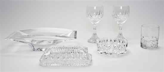 Appraisal: Six Cut Glass Articles comprising two Baccarat goblets a Tiffany