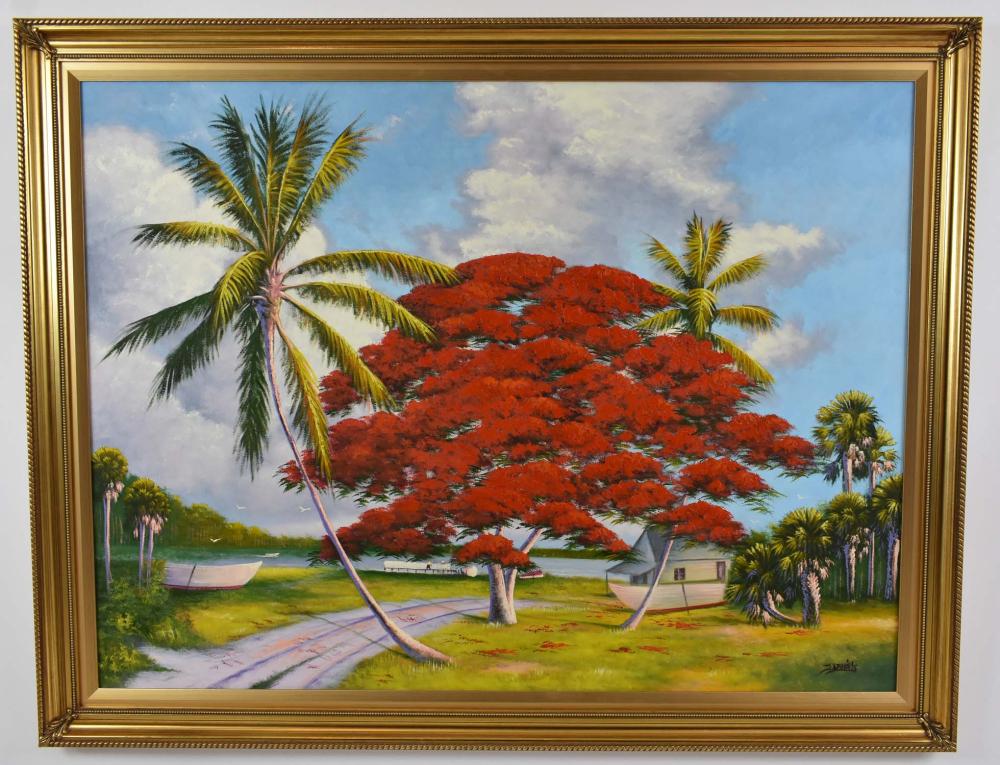 Appraisal: JOHNNY HOOK DANIELS FLORIDA HIGHWAYMEN - Royal Poinciana Signed J