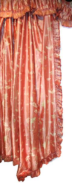 Appraisal: Property of various owners comprising draperies tie-backs valance bed skirt