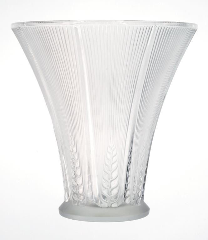 Appraisal: Lalique French Epis crystal glass vase Vase was originally designed