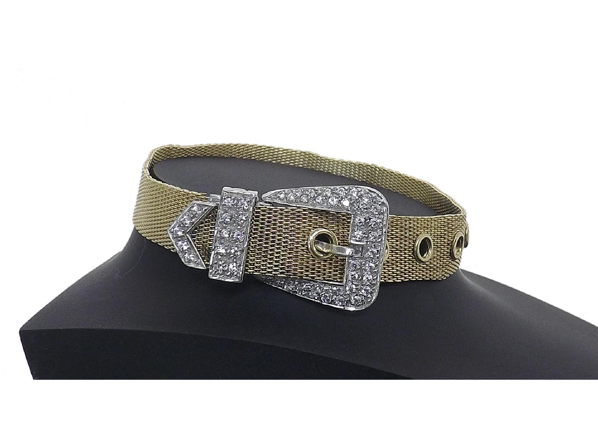 Appraisal: ct cz set buckle bracelet gm mm wide