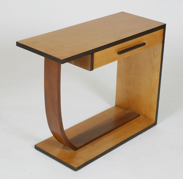 Appraisal: Modernist telephone stand end table attributed to Modernage single drawer