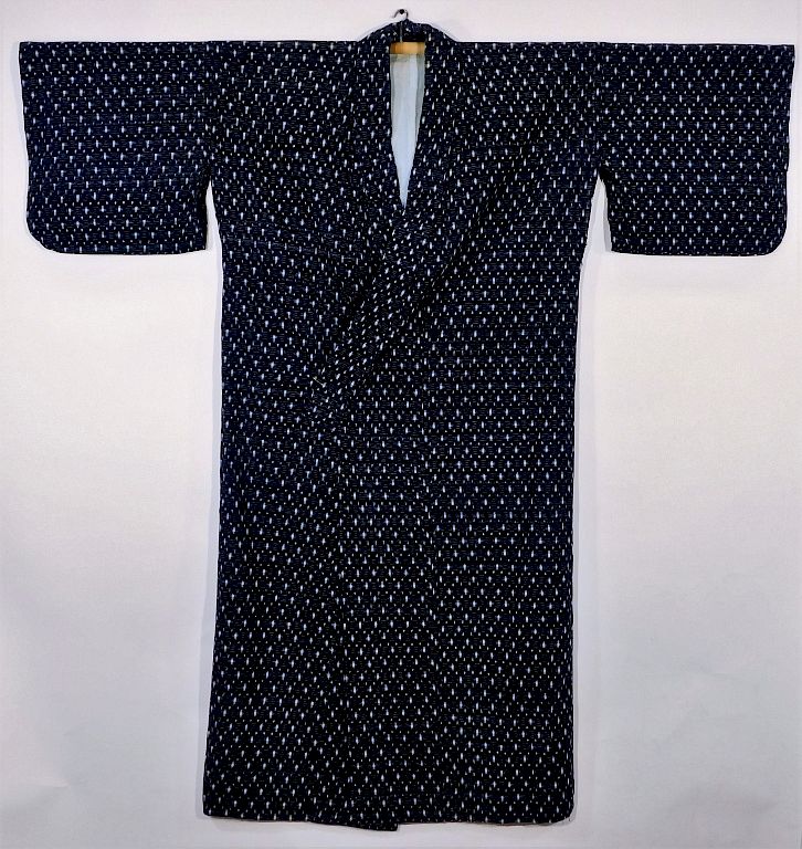 Appraisal: Japanese Deep Blue Komon Kimono Japan - th Century Medium