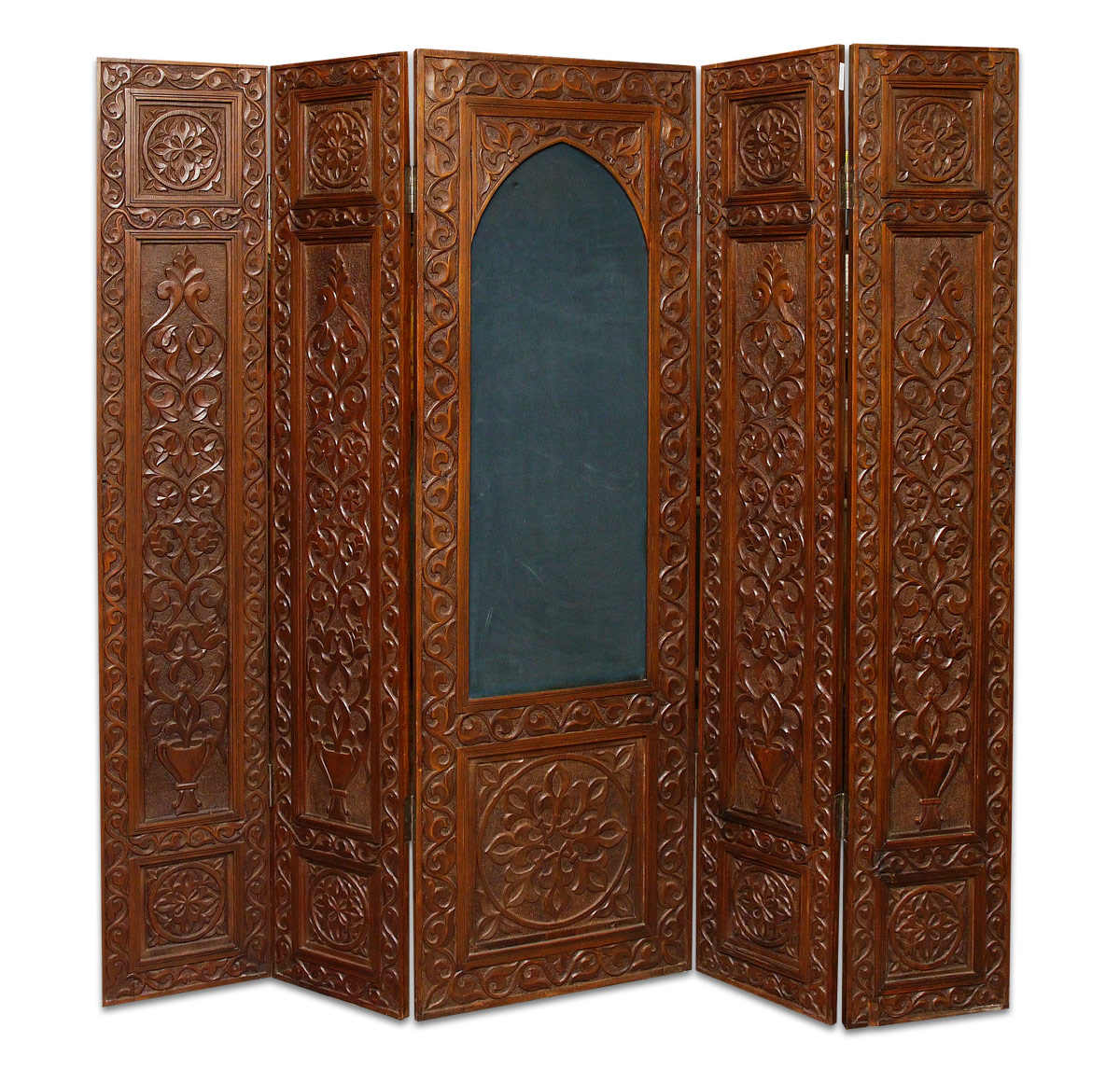 Appraisal: PANEL CARVED MOROCCAN SCREEN Carved with middle eastern motifs felt