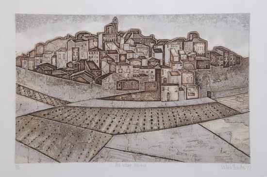 Appraisal: Valerie Thornton - Hill Village Navane etching with aquatint printed