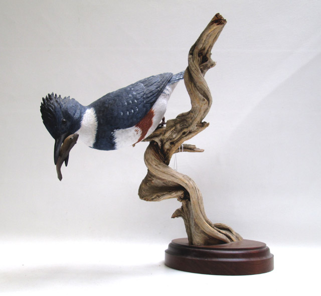 Appraisal: CONNIE TVETEN th Century American BIRD ON BRANCH Carved Wood