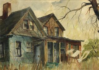 Appraisal: Watercolor Maurice Logan Maurice George Logan American - Old Farmhouse