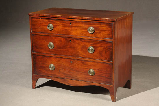 Appraisal: George III Style Satinwood Inlaid Mahogany Chest of Drawers First