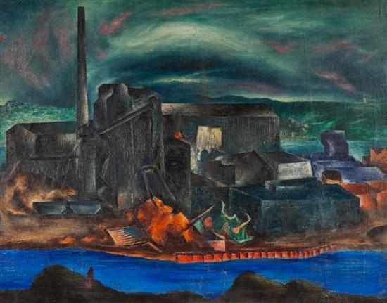 Appraisal: John Deforest Stull American - Power Plant oil on canvas