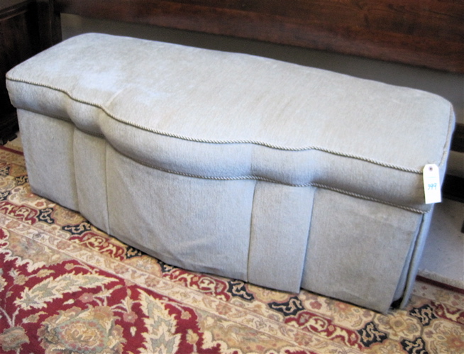 Appraisal: BOW-FRONT STORAGE OTTOMAN Century Furniture Co Hickory NC with lift