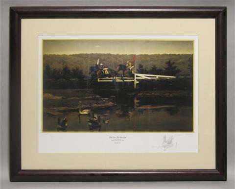 Appraisal: A GROUP OF SPORTING PRINTS Framed John Court 'Gold Cup-The