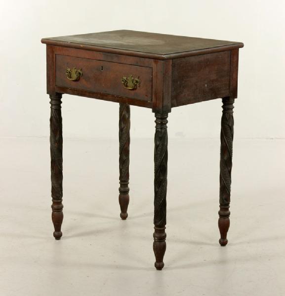 Appraisal: - Mahogany Single Drawer Stand Single drawer stand with carved