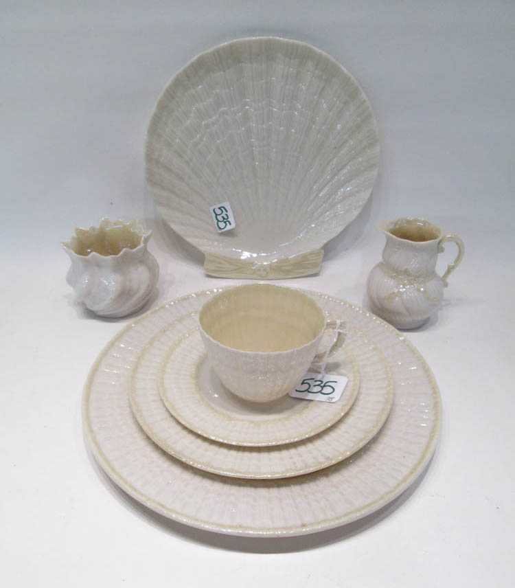 Appraisal: THIRTY-EIGHT BELLEEK PARIAN PORCELAIN TABLE WARE including Limpet and other