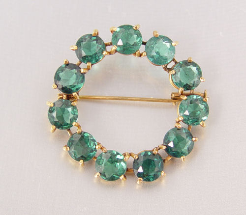 Appraisal: K CIRCLE BROOCH OF CT TOURMALINE K yellow gold circle