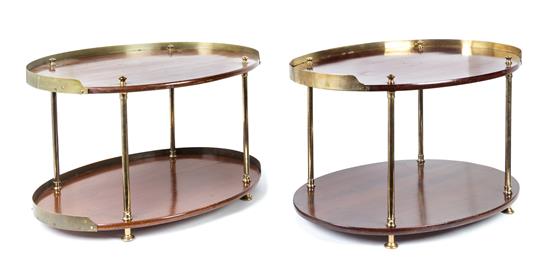 Appraisal: Sale Lot A Pair of Campaign Style Brass and Mahogany