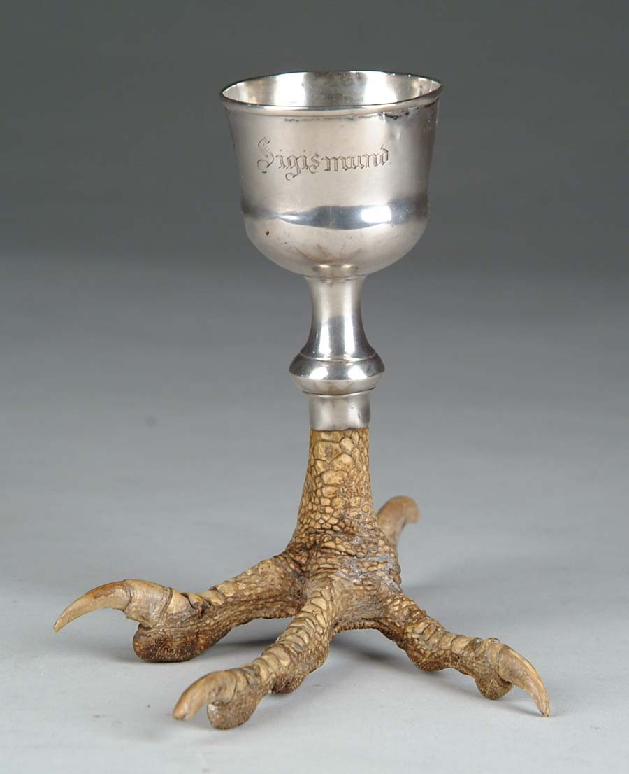 Appraisal: STERLING SILVER TOASTING CUP A small hallmarked sterling silver toasting