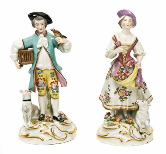 Appraisal: A Pair of Continental Porcelain Figures Bloch the first depicting