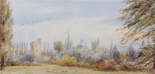 Appraisal: TH CENTURY ENGLISH SCHOOLThe spires of Oxford watercolour x cm