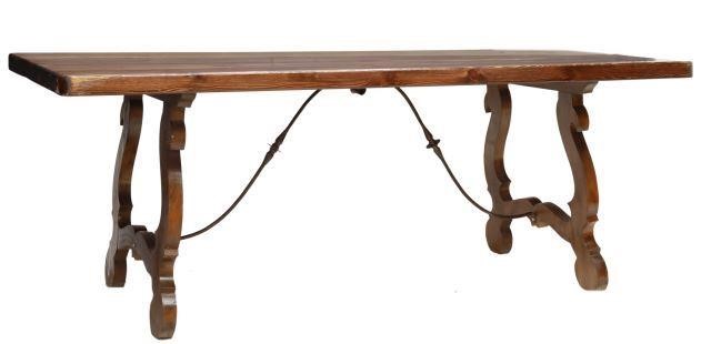 Appraisal: Spanish Baroque style pine table th c having rectangular top