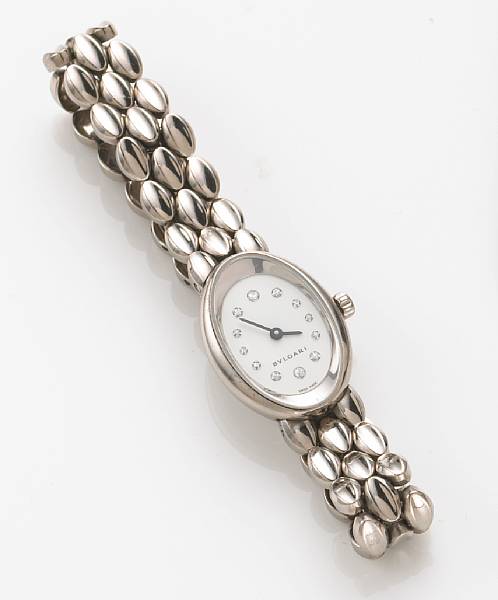 Appraisal: A Bulgari Swiss quartz lady's diamond and k white gold