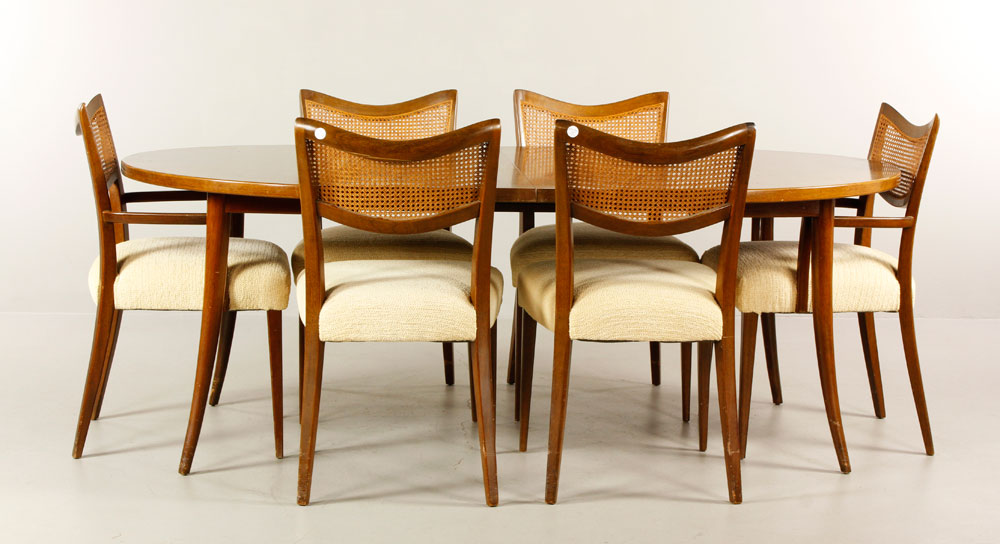 Appraisal: - Probber Dining Set Harvey Probber dining table and six