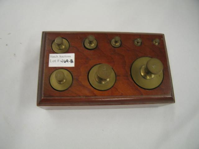 Appraisal: Set of Brass Scales to pound in original wooden holder