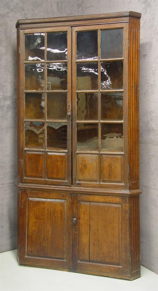 Appraisal: th Century American Walnut Corner Cupboard Probably Roanoke River Valley