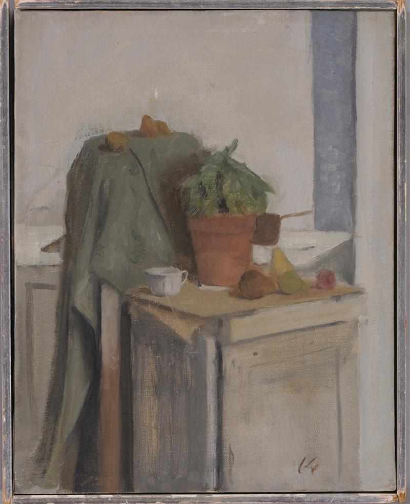 Appraisal: LENNART ANDERSON AMERICAN b STILL LIFE WITH FRUIT POTTED PLANT