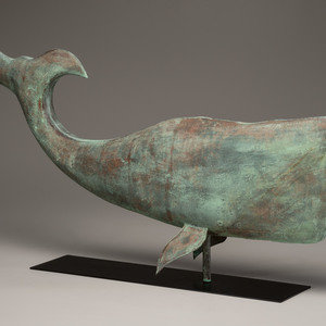 Appraisal: A Molded Copper Whale-Form Weathervane th Century Height of whale