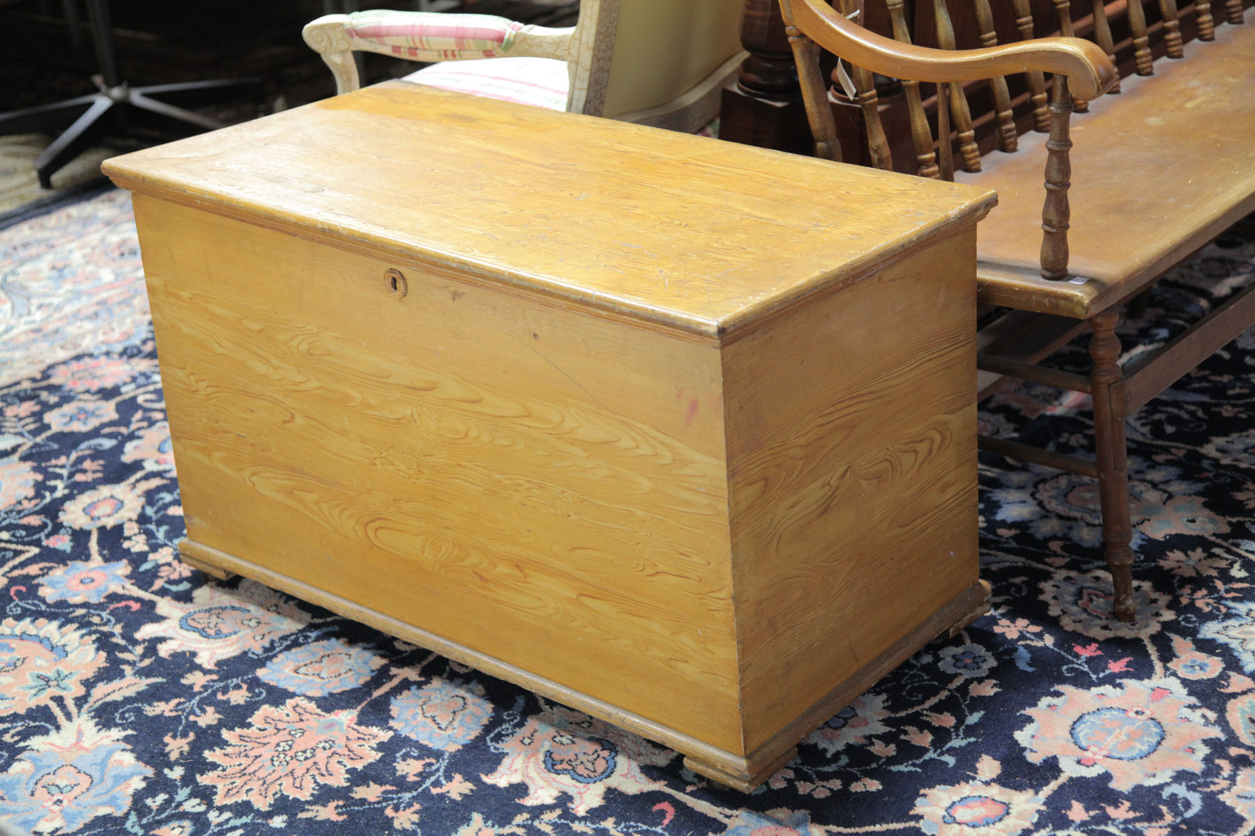 Appraisal: BLANKET CHEST American late th century Pine chest with grain