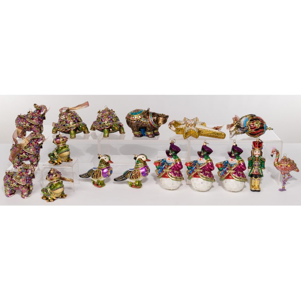 Appraisal: JAY STRONGWATER CHRISTMAS ORNAMENT ASSORTMENT enameled and bejeweled items including