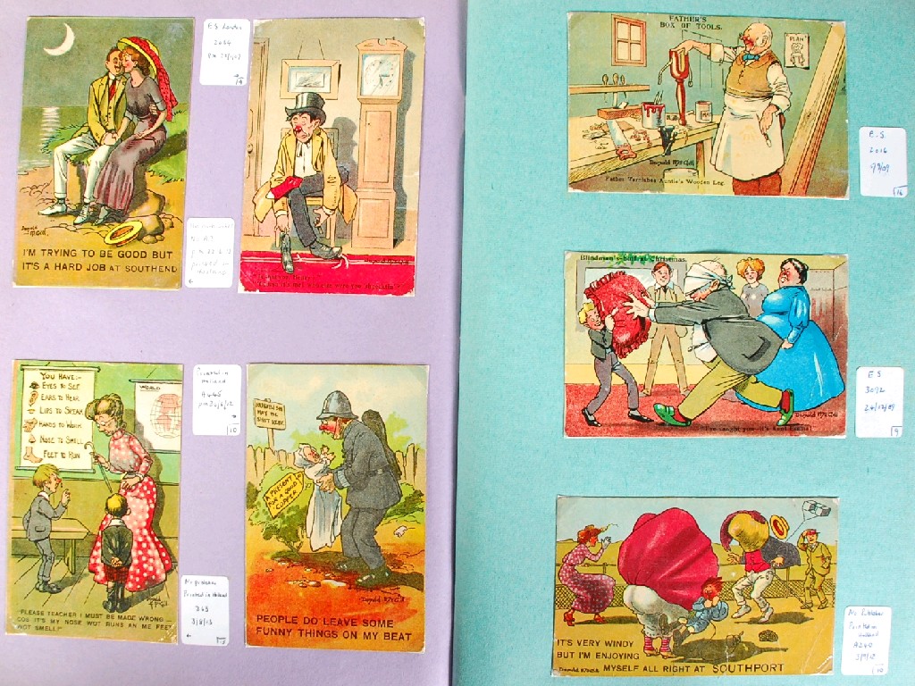 Appraisal: SCRAPBOOK CONTAINING COLLECTION OF DONALD McGILL COMIC POSTCARDS MAINLY EARLY