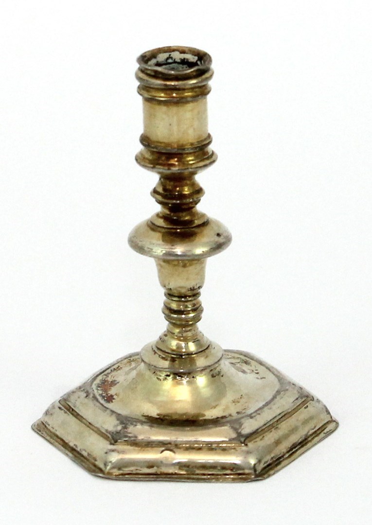 Appraisal: A Dutch silver gilt miniature toy candlestick Amsterdam maker's mark