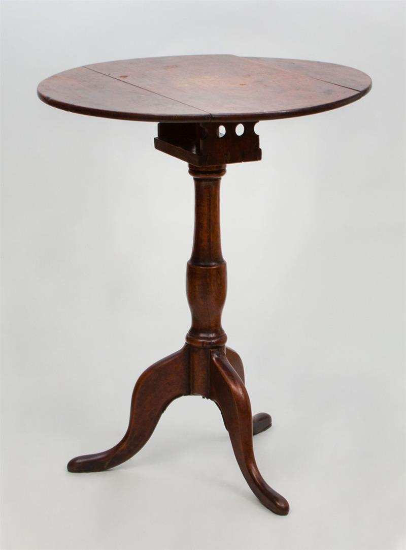 Appraisal: CHIPPENDALE FIGURED MAPLE TRIPOD TABLE NEW ENGLAND x in diam