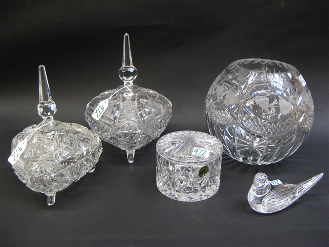 Appraisal: IRISH WATERFORD AND OTHER CUT GLASS ITEMS pieces Two Waterford