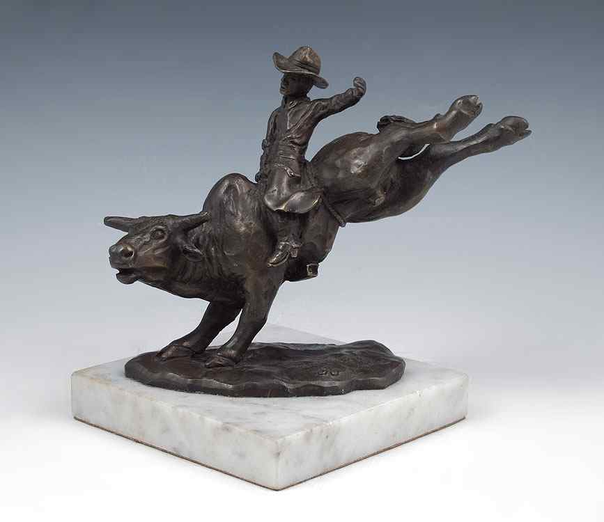 Appraisal: CAPSER Mike American - ''Bull Rider'' Bronze ''h incised signature