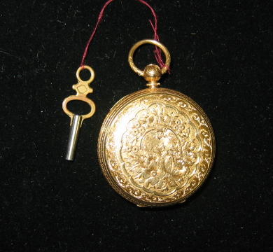 Appraisal: K OPEN FACE POCKET WATCH Gentleman's k yellow gold key