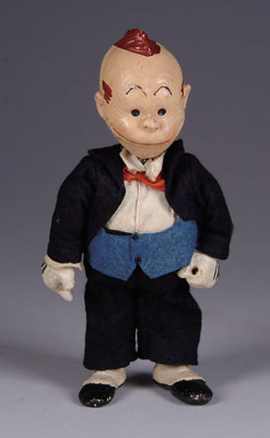 Appraisal: RARE JIGGS CHARACTER FIGURE By Bucherer Saba Switzerland Composition head