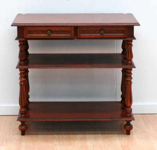 Appraisal: An Edwardian style walnut side table cms cms deep cms