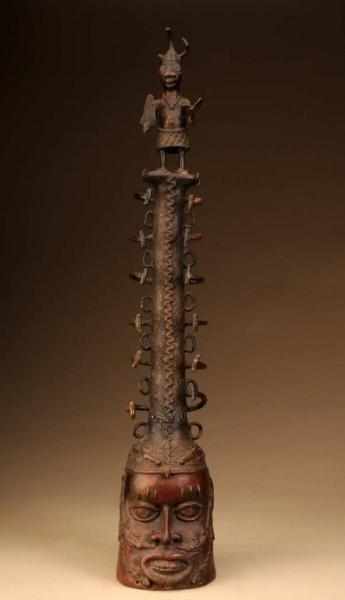 Appraisal: West African Royal Figure Description From Benin Made of bronze