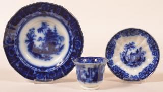 Appraisal: Two Pieces of Flow Blue Ironstone China st Chen-Si pattern