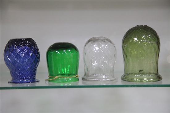 Appraisal: FOUR GLASS CHRISTMAS LIGHTS American th and early th century