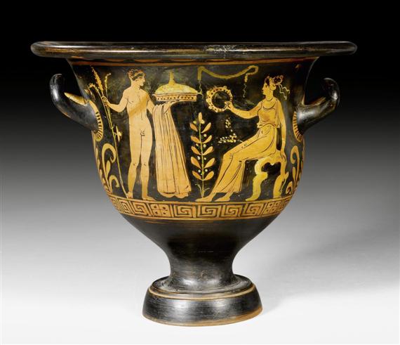 Appraisal: KRATER VASE West Greek th century Fired clay Restorations alterations