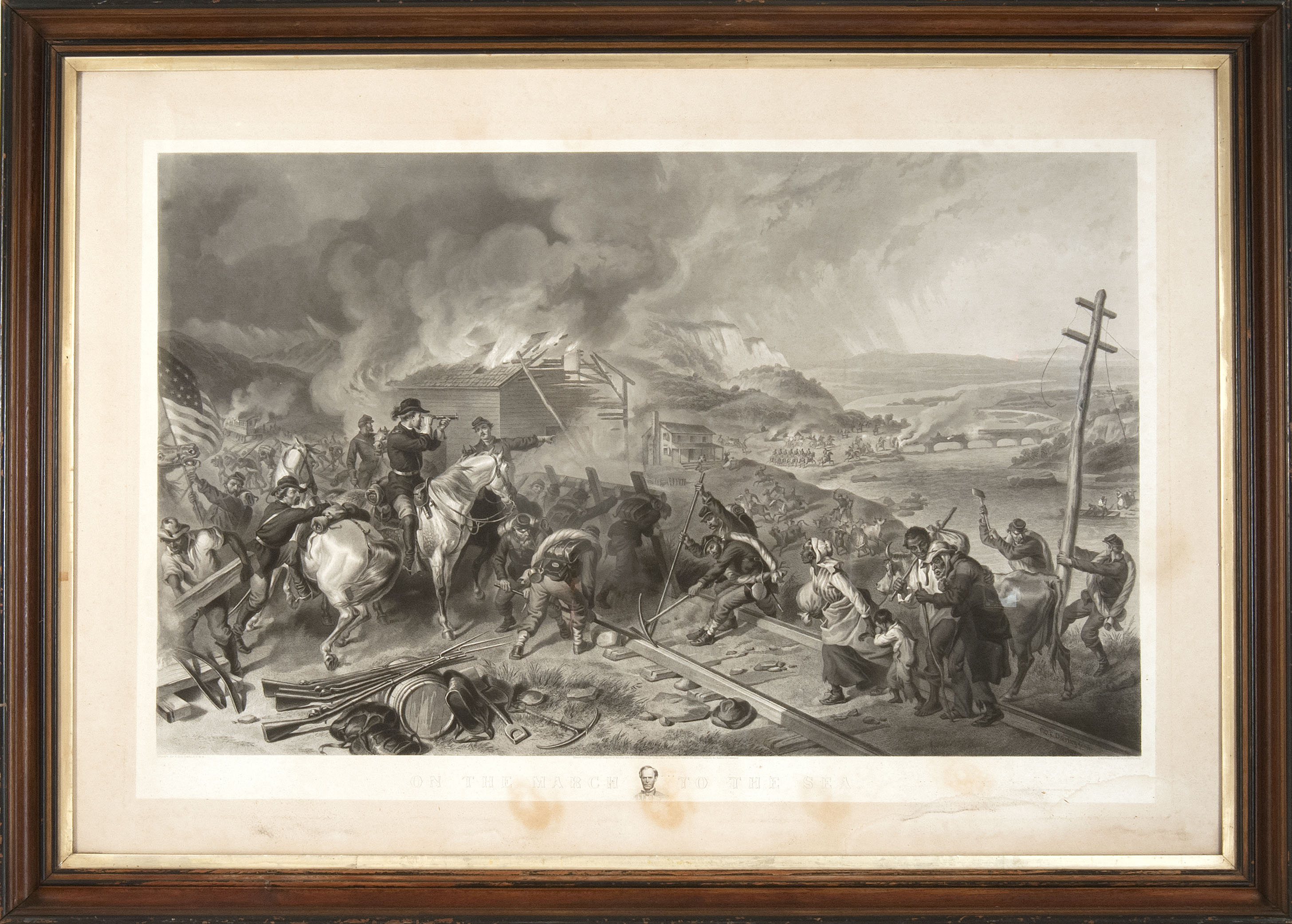 Appraisal: FRAMED ENGRAVING AFTER ALEXANDER HAY RITCHIE On the March to