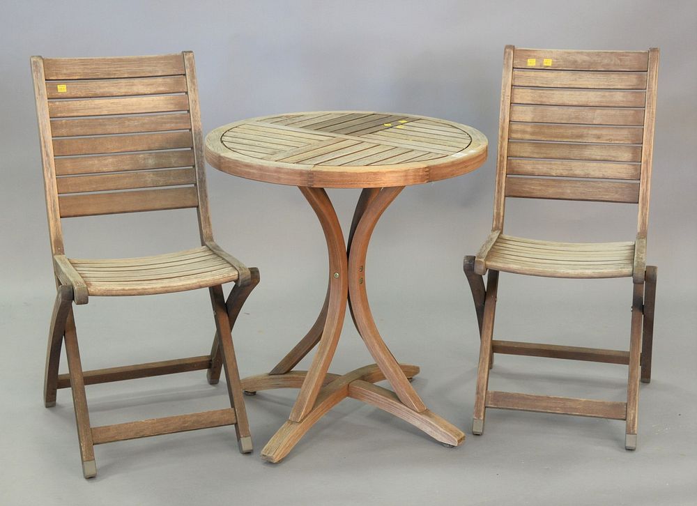 Appraisal: Three piece Lifestyle Garden teak set round table and chairs