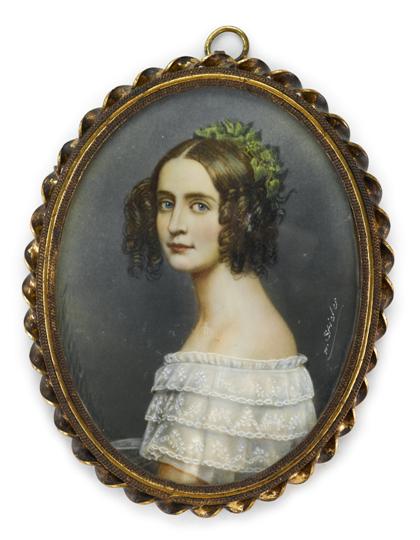 Appraisal: German miniature portrait on ivorypossibly by joseph von stieler german