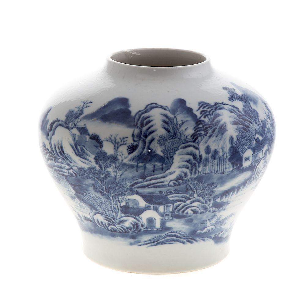 Appraisal: Chinese Blue and White Porcelain Vase th century with meandering