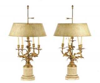 Appraisal: Pair Neoclassical Style Candelabra Table Lamps A matched pair of