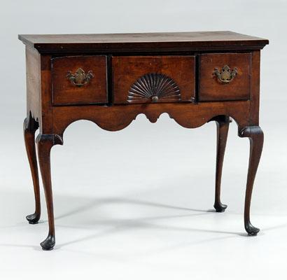 Appraisal: Connecticut Queen Anne high chest base with central fan-carved drawer